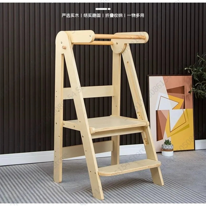 Baby Montessori Learning Tower Washing Table Foot Stool Children Washing Stool Armrest