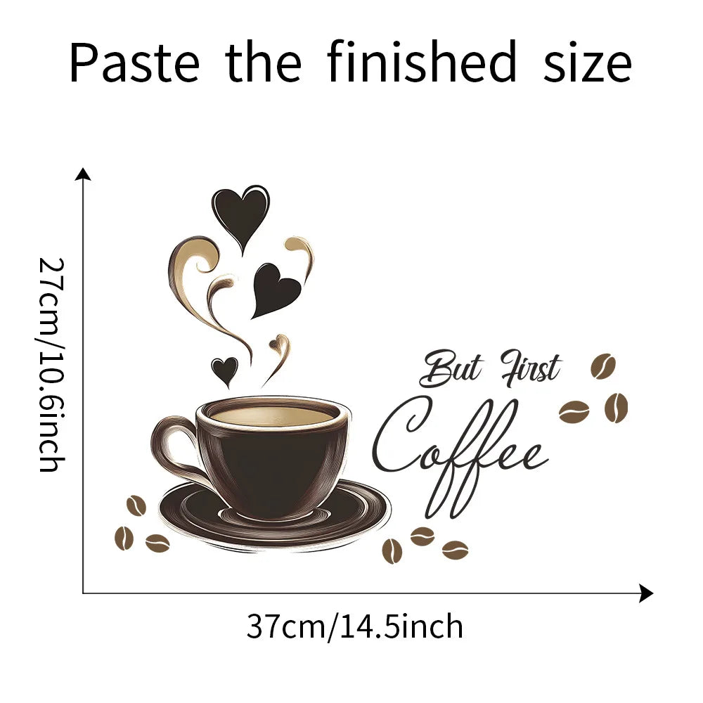 kitchen coffee cup quote wall sticker home decoration  self adhesive coffe shop decor wall art decal