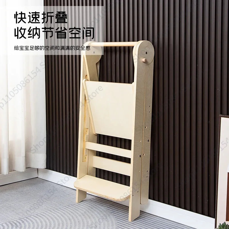 Baby Montessori Learning Tower Washing Table Foot Stool Children Washing Stool Armrest